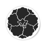 Family Crests Flowers 家紋 丸形シールステッカー