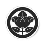 Family Crests Flowers 家紋 丸に椿 シール