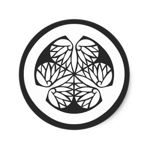 [Family Crests] Plants 家紋 徳川家 丸形シール・ステッカー