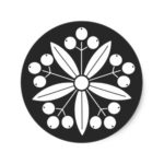 Family Crests] Plants 家紋 丸形シール・ステッカー