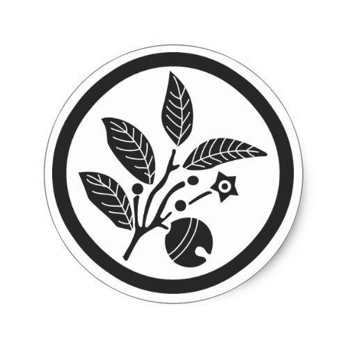 Family Crests Plants 家紋・丸形シール・ステッカー