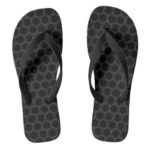 Hexagonal japanese traditional white line pattern flip flops 亀甲柄ビーサン