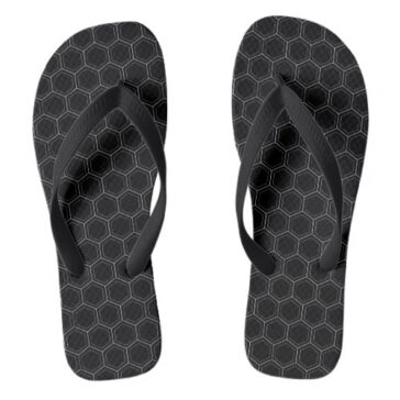 Hexagonal japanese traditional white line pattern flip flops 亀甲柄ビーサン