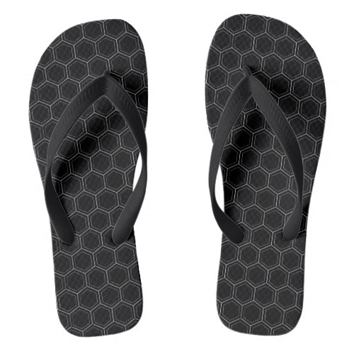 Hexagonal japanese traditional white line pattern flip flops 亀甲柄ビーサン