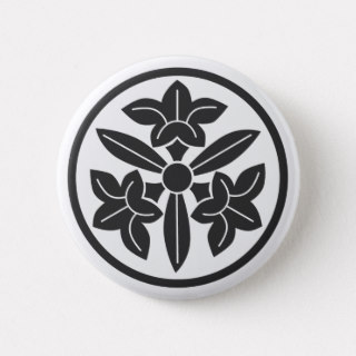 family crests flowers button pen