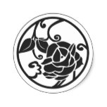 family crests flowers classic round sticker radebbfbfeb vwaf byvr