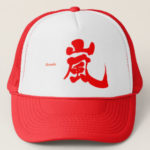 kanji arashi mesh hats pens