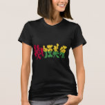 place in Japanese kanji for Guinea bissau with flag pattern tee shirt 