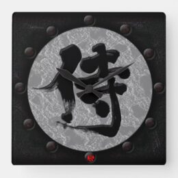 kanji samurai yoroi style square wall clock rbdeebdafdfdaeef fupy byvr