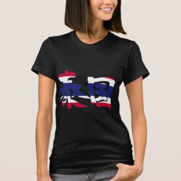place in Japanese kanji for Thailand with flag pattern tshirt