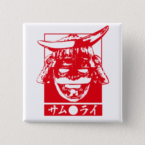 Samurai illustration in japanese Katakana Button